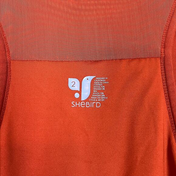 Shebird Terracotta The Tunic Tank Bra Dress Sz Small Build in Bra Pockets Casual - Picture 10 of 10